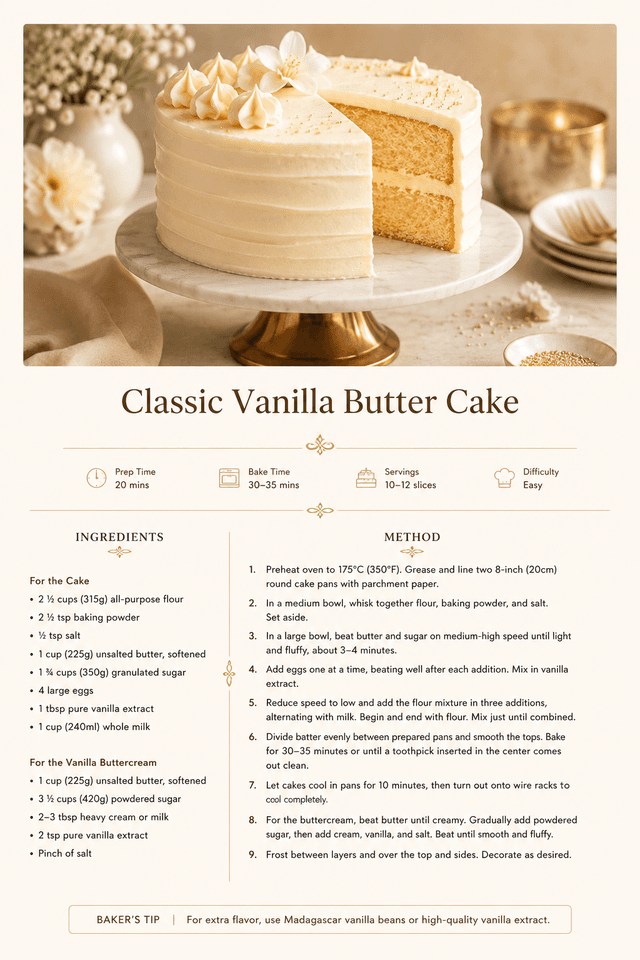 Sample recipe page from 101CAKE